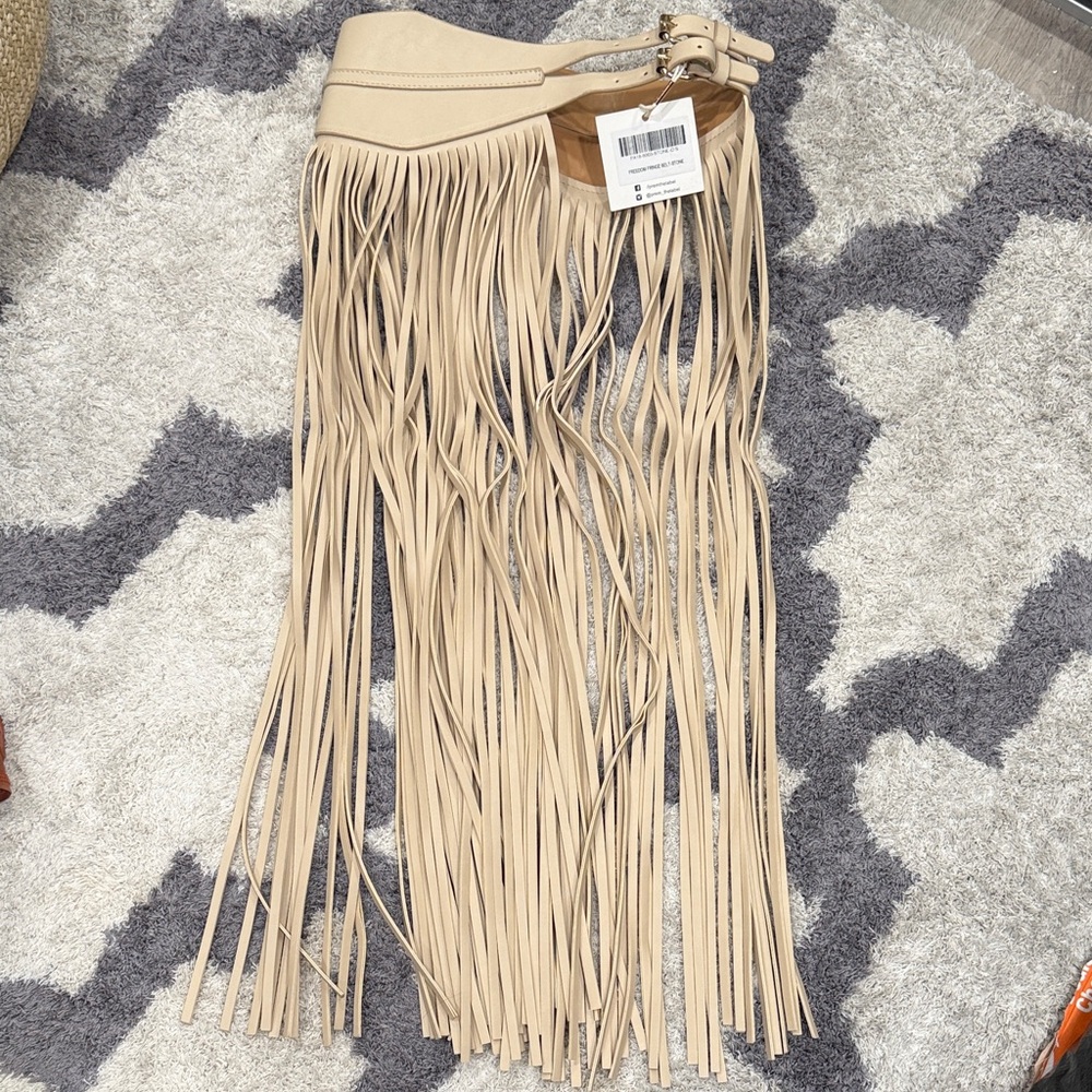 Prem The Label Beige Freedom Fringe Belt.  Perfect for festivals.